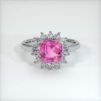 3.00 Ct. Purplish Pink Sapphire Ring, 14K White Gold 1